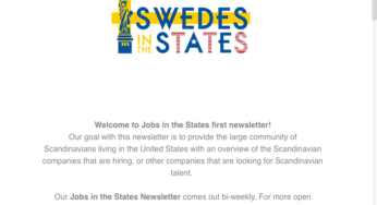 Jobs in the States first newsletter is out, did you get it?